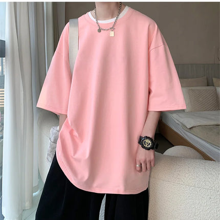 Men's Cotton T-shirts White Men's Oversized T-Shirt Solid Summer Casual Wear Tee Shirts Fashion for Men 5XL Male Clothes