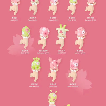 Sonny Angel Blind Box Hippers Decorative Mini Figures Cherry Blossom Series Dolls Anime Figure Toys Action Figure Birthday Gift