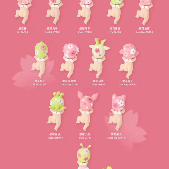 Sonny Angel Blind Box Hippers Decorative Mini Figures Cherry Blossom Series Dolls Anime Figure Toys Action Figure Birthday Gift