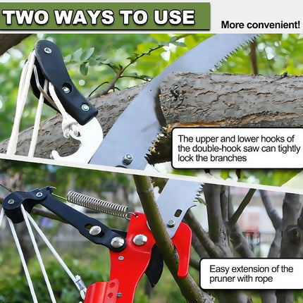 Extendable Tree Pruner Saw High-Altitude Branches Trimmer Pruning Shears Harvester Clipper for Plant Twig Vine for Plant Garden