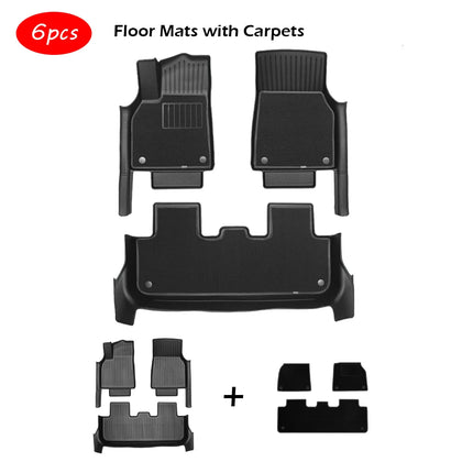 Floor Mat with Door Sill Strip For 2025 2026 Tesla Model Y Juniper All Weather TPE Trunk Cargo Liner Boot Mat Backrest Pad