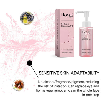 Gentle Collagen Makeup Remover for Sensitive Skin Waterproof Pore Cleansing Non Comedogenic 100ml Travel Size Facial Cleanser
