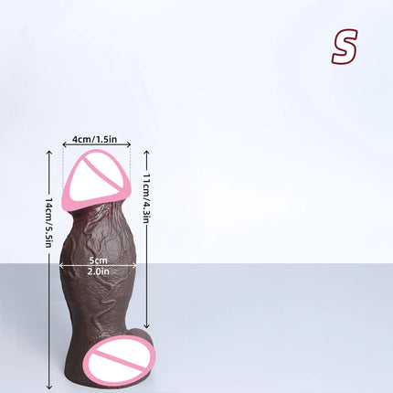 Realistic Silicone Dildo Thick Huge Glans Dildos 4 Sizes with Strong Suction Cup Anal Vagina G-spot Stimulate Butt Plug Sex Toys