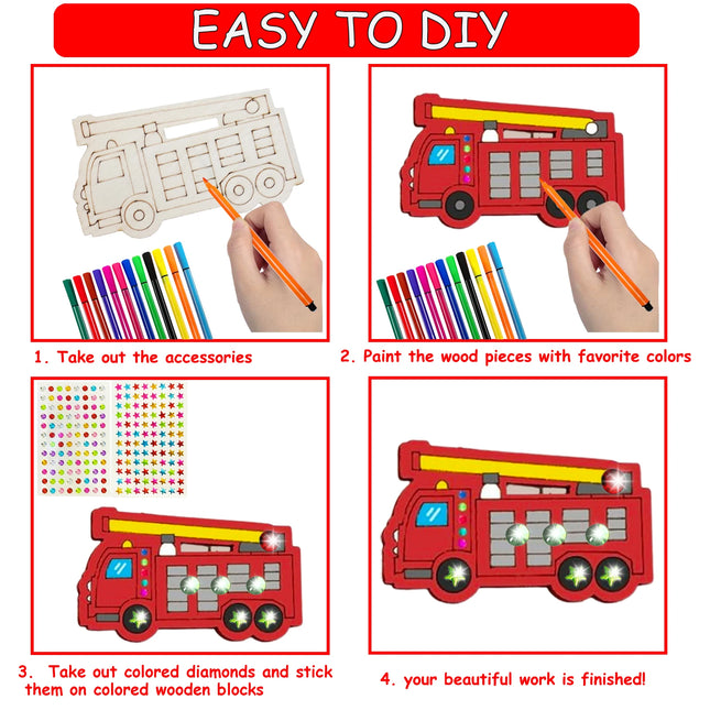 398PCS car wooden crafts set, transportation wooden crafts set, birthday crafts gift, suitable for DIY crafts for girls/boys