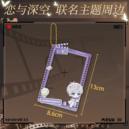 Anime Love and Deepspace Sylus Caleb Rafayel Zayne Xavier Transparent Keychain Cosplay Cartoon Laser Ticket Pendant Badge Hang