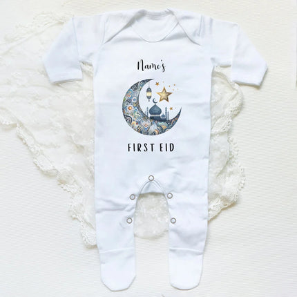 Personalized Baby First Ramadan Bodysuit Infant Long Sleeve Romper Eid Ramadan Islamic Muslim Newborn Keepsake Outfit Jumpsuit