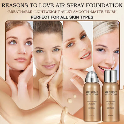 Portable Waterproof Sweat Proof Foundation Spray Fine Powder Concealer Long Lasting Brightening Makeup Gift for Valentine's Day
