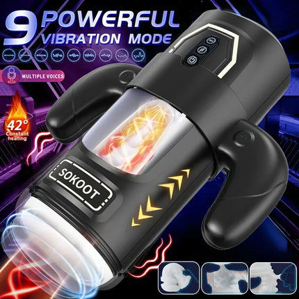 Automatic Men's Masturbator Cup Vibration Blowjob Sucking Machine Orgasm Erotic For Men Penis Training Sex Toys Adults Goods 18+