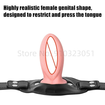 Realistic Pussy/Breast Gag Restraint Sex Toys For Adults Couple Erotic Game Adjustable Strap Bondage BDSM Oral Masturbation Plug