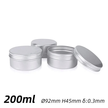5-250ml Aluminum Tin Jars Lip Balm Container With Screw Thread Lid Candle Ceam Jar Cosmetic Tea Cans Box