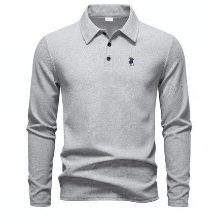 High-end fashion polo shirt, embroidered, long-sleeved, men's clothing, new autumn collection, comfortable and breathable, casual brand T-shirt
