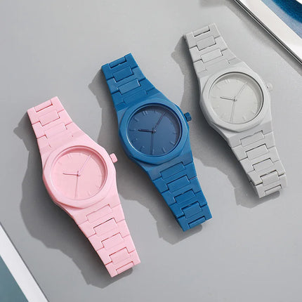Men's Casual Lightweight Sports Business Watch Minimalist Design Plastic Strap Quartz Wristwatch