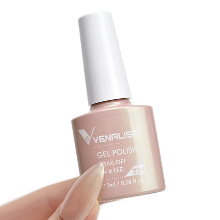 #758 Milky White Venalisa Nail Gel Polish Pearl Color Fall Nails TPO Free Long Wear Diamond Top Soak Off UV LED Gel Nail 7.5ml