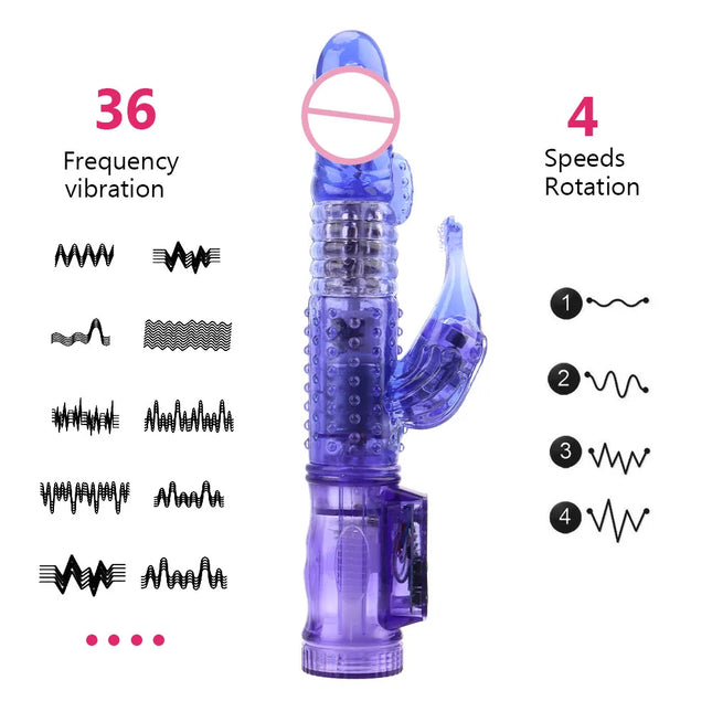 22cm Rotating Beads Vibrators for Women Clitoris Stimulator Vaginal Anal Plug Dildos Female Masturbator Sex Toys Erotic Products