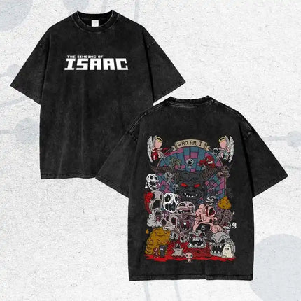 The Binding of Isaac Indie Washed T-shirt New Model Anime Lover T-shirt Oversized Year round clothing Unisex Streetwear soft tee