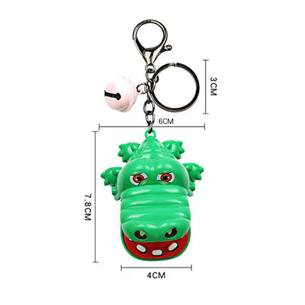 Funny Cute Cartoon Mouth Tooth Alligator Hand Keyring Children's Toy Biting Crocodile Game Keychain Women Men Gift Bag Pendant