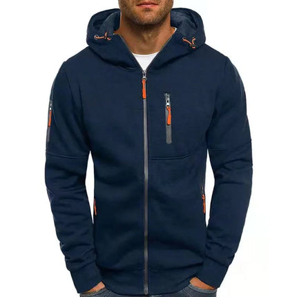 Men's Zip-Up Hoodie Jacket - Slim Fit Casual / Veste à Capuche Zippée Hommes - Coupe Ajustée Décontractée