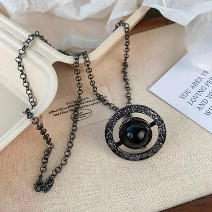 3D Black Saturn Waist Chain | Light Luxury Body Jewelry for Women's Waist Decor