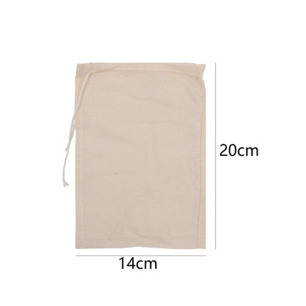 6/1x Reusable Cotton Filter Cloth Drawstring Nut Bag Strainer Tofu Cheese Milk Coffee Filter Home Kitchen Dining Bar Gadgets