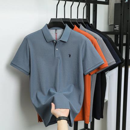 100% pure cotton summer new fashionable men's shortsleeved luxury customized business polo shirt exquisite embroidery Tshirt top
