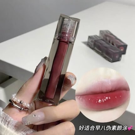6 Colors Lip Gloss Waterproof Mirror Jelly Lip Glaze Water-light Long Lasting Moisturising Glossy Red Tint Lips Makeup Cosmetics