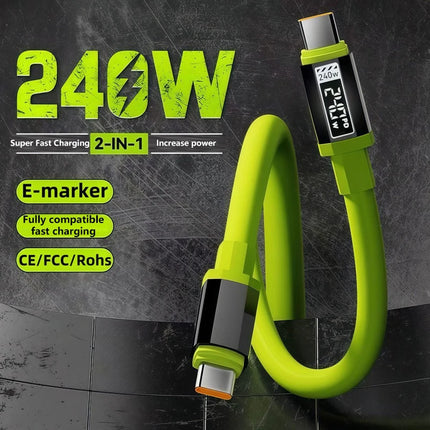 PD240W Cable Super Fast Charging Type C TO Type C Silicone Cable For Samsung iPhone8-17 Pro Xiaomi 17 Quick Quick Charging Cable