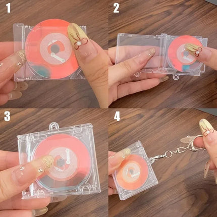 10pcs NFC Functional CD Disc Key Chain Mini CD Case Keychain Peripheral Commemorative Album Key Holder For DIY Backpack Pendant