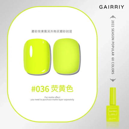 Gairriy 15ml Gel Nail Polish 60 Colors Glitter Soak Off UV LED Semi-Permanent Varnish Nail Art Salon Nail Polish Free Shipping