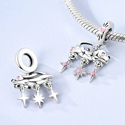 Original 925 Sterling Silver Charm Bead Balloon Poodle Cute Puppy Heart Charm Fit Bracelet Bangle Pendant Women DIY Jewelry Gift