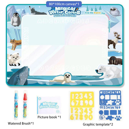 100x80CM Magic Water Drawing Mat Toys Coloring Doodle With Reusable Fluorescent Pen Painting Board Magic Toys Mat Kids Gifts