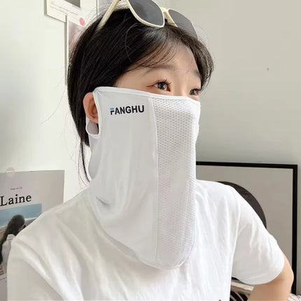 Summer Balaclava Ice Silk Breathable Anti-UV Cycling Face Scarf Neck Cover Sunscreen Cooling Outdoor Hiking Driving Running Mask