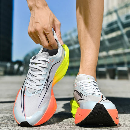 New Cushioning Running Shoes For Men Suitable Heavy Runners Lace Up Sports Women Non-slip Outdoor Athletic Male Sneakers