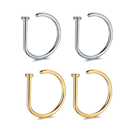 Fake Nose Ring Hoop Lip Labret Ring for Women Non Pierce Hoop Nose Ring  Septum Hoop  Ring Tragus Rook Ring Non Piercing Jewelry