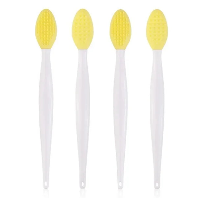 Wholesale 4pcs New Fashion Design Nose Double-Sided Tool Silicone Lip Scrub Exfoliator Brush  make up brushes  makeup brush set