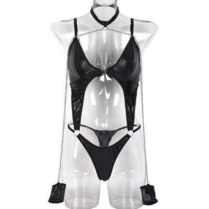 PU Leather Dress Erotic Lingerie Sex Costumes Erotic Dress Sex Clothes Dance Clubwear Sexy Women Lingerie Babydoll Underwear