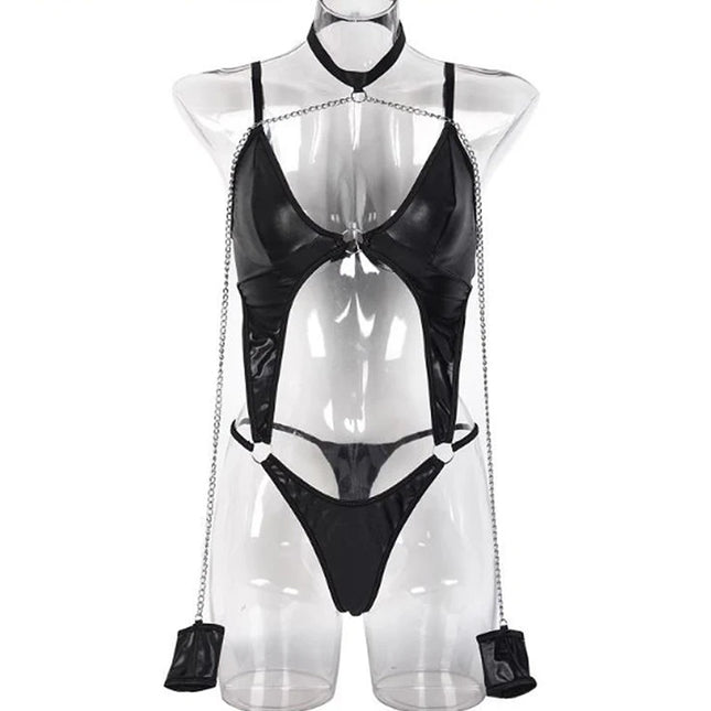 PU Leather Dress Erotic Lingerie Sex Costumes Erotic Dress Sex Clothes Dance Clubwear Sexy Women Lingerie Babydoll Underwear