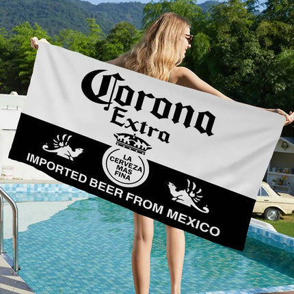 Corona Extra Beer Bath Towel Microfiber Soft Water Absorbing Breathable For Girl Kids Decorative Cartoon Beach Towel