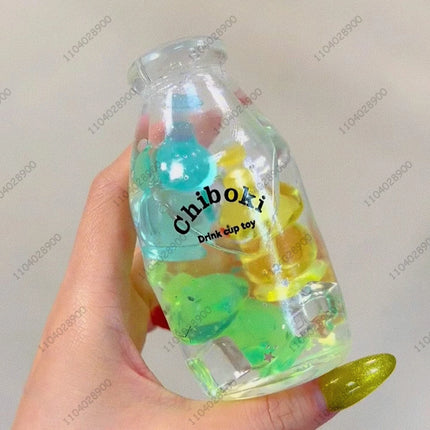 Stress Ball Handmade Milk Beverage Drink Bottle Ball Squishy Mochi Toy Squeeze Ball Stress Relieve Hand Relax Toy Gift