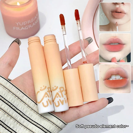 [HB]Cappuvini Pumpkin Apricot Lip Mud Velvet Lip Cream Matte Texture Lipstick Overlay Base Color Rose Orange Lip Gloss Tint