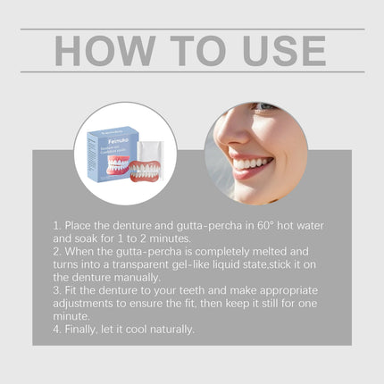 Premium Silicone Temporary Dentures Full Set Safe Perfect Fit Fake Teeth for Missing Broken Teeth,Oral Health Confidence Boost