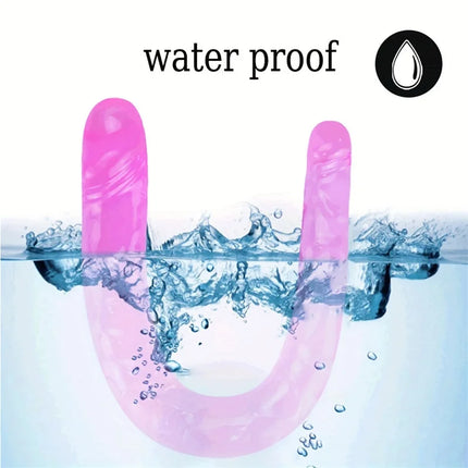 1PC Pink Soft Jelly Double dildo Vaginal Artificial Sex Toy Store Couple Female Gay Masturbator Anal Plug U-shaped