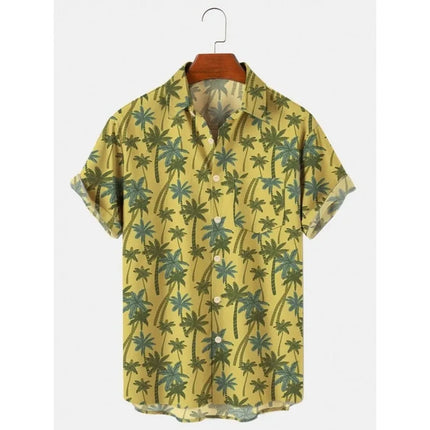 Casual Beach Men's Short Sleeve Shirt Comfortable 3d Digital Printing Pattern Polyester 100% Fashionable Clothing Top