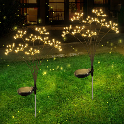 Solar Firework Lights Warm White with 60LEDs for Outdoor Garden Decoration Christmas New Year's Garland Decoration