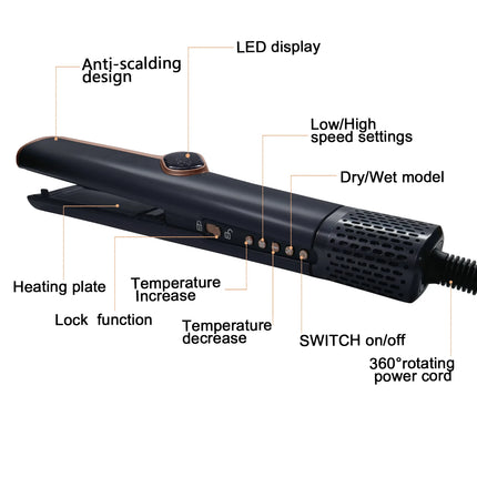 Multi Styler 2in1 LCD Display Hair Dryer Wet and Dry Hair Straightener Ion Portable Air Styling Hair Straighten