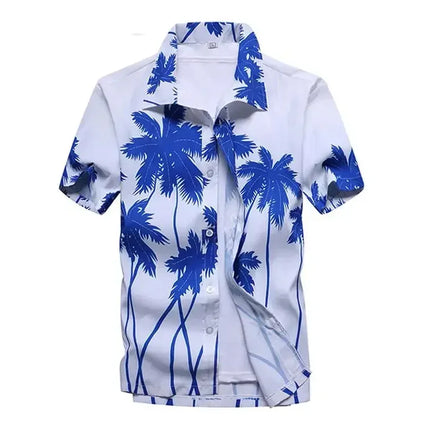 Fashion Mens Hawaiian Shirt Male Casual Colorful Printed Beach Aloha Shirts Short Sleeve Plus Size 5XL Camisa Hawaiana Hombre