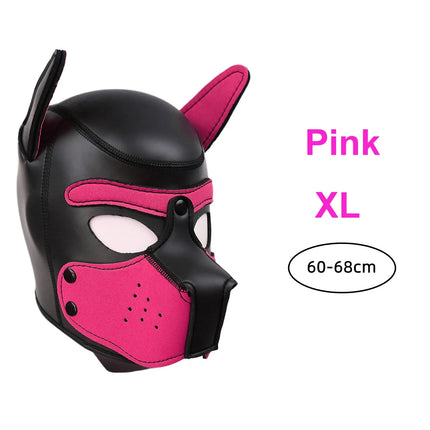 XL Size Brand New Large Size Puppy Cosplay Padded Rubber Full Head Hood Mask With Ears For Women Dog Role Play Dog Headgear