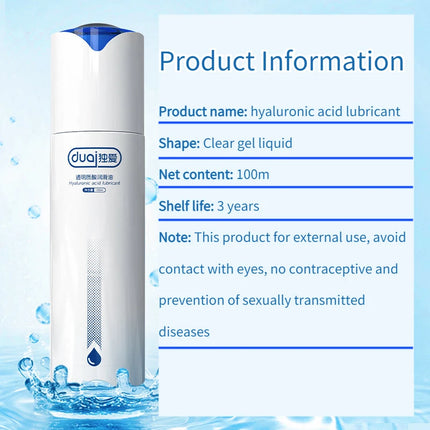 100ml Hyaluronic Acid Lubricating Oil for Adults Anal Vagina Sex Human Body Lubricants Liquid Sex Toys Moisturize Lubrication