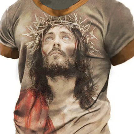 Men's Retro Western Denim 3D Printed T-Shirt Personality Street Men's T-Shirt Fitness Oversized T-Shirt Outdoor Fashion T-Shirt