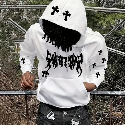 The new men's hoodie for the autumn of 2025 features street casual fashion hip-hop simplicity and 3D cross print