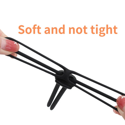 Cock Ring with Ball Stretcher for Men – Adjustable Silicone Penis Lock Ring for Delay Ejaculation, Reusable Erection  Adult Toy